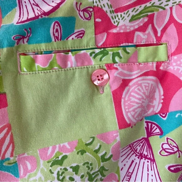 Lilly Pulitzer Vintage ‘90’s Patchwork Cropped Pants Size 0 - Picture 7 of 13